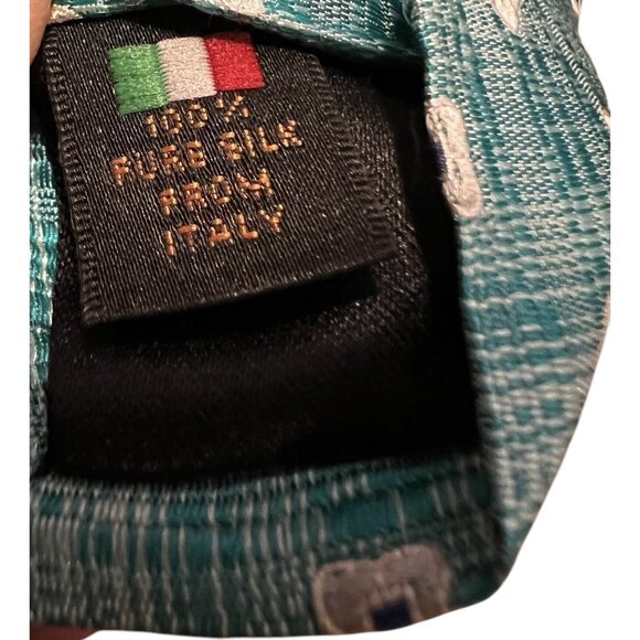 Men's SERICA Silk NECKTIE Tie HAND MADE IN Italy BLUE WHITE PINPOINT DECOR 3x59 - Picture 7 of 9